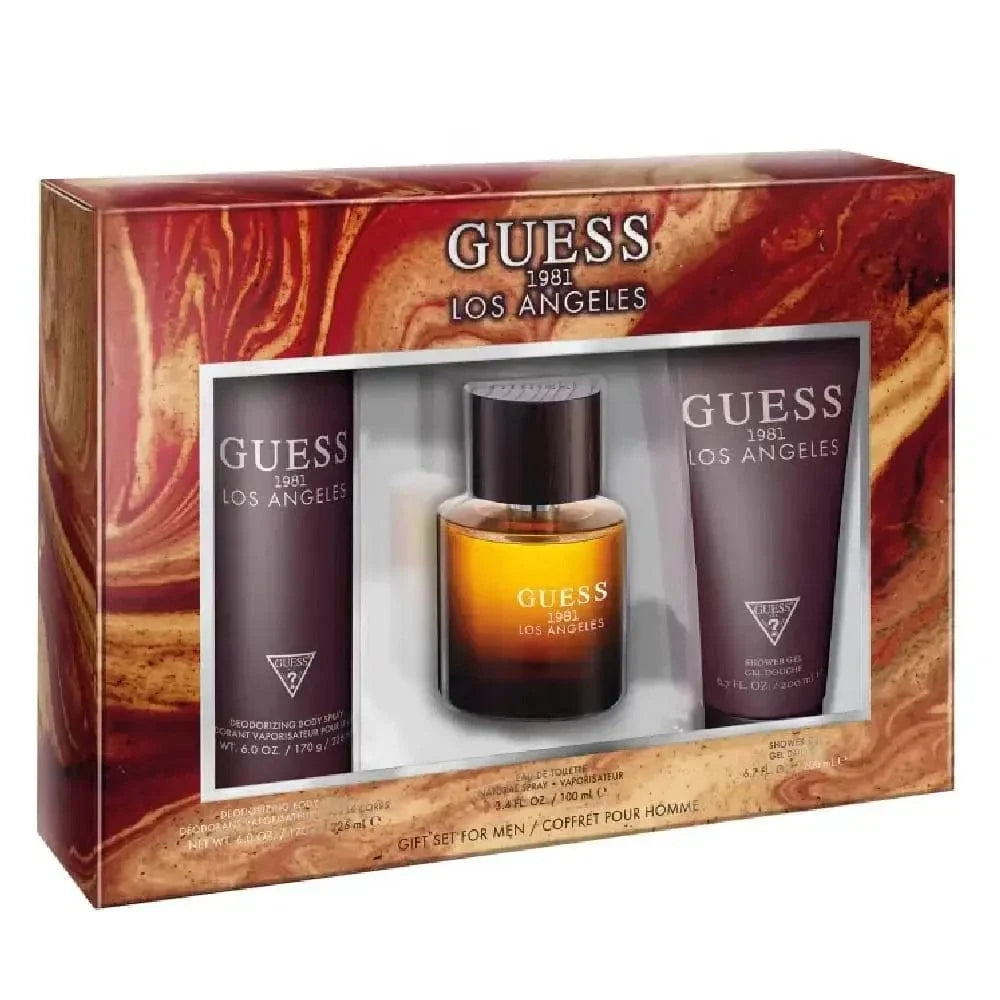 Set de regalo de 3 piezas 1981 Los Angeles By Guess para hombre