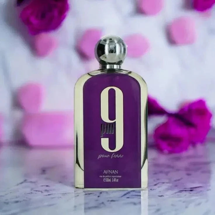 Eau de parfum en spray 9Pm Purple pour femme par Afnan, 100 ml (3,4 oz)