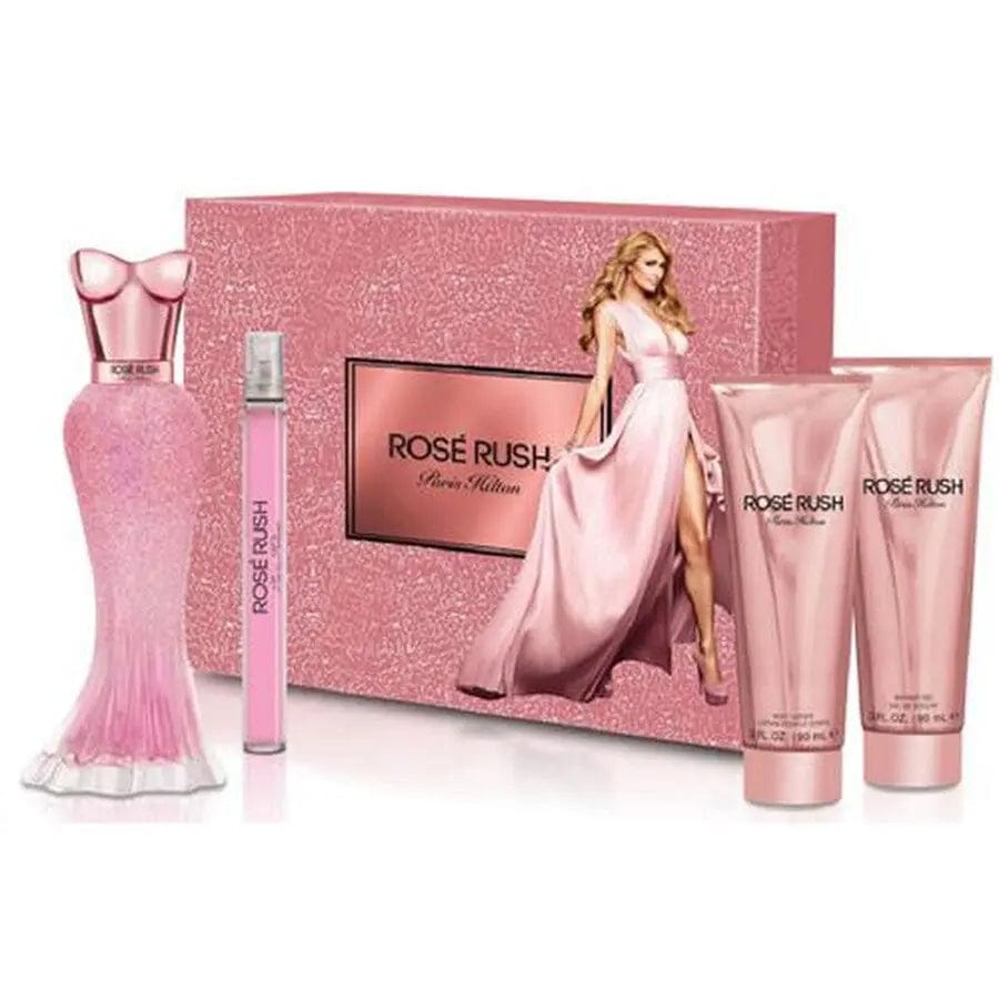 Set de 4 piezas Rose Rush de Paris Hilton, EDP en spray de 3.4 oz para mujer
