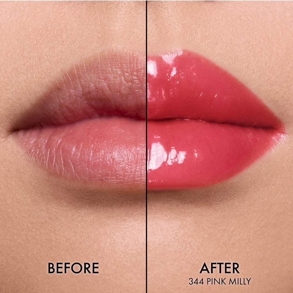 Barra de labios Dior Addict Glass 344 Pink Milly para un brillo intenso