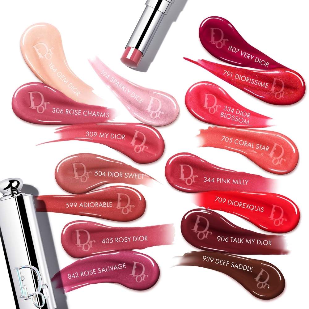 Barra de labios Dior Addict Glass 344 Pink Milly para un brillo intenso