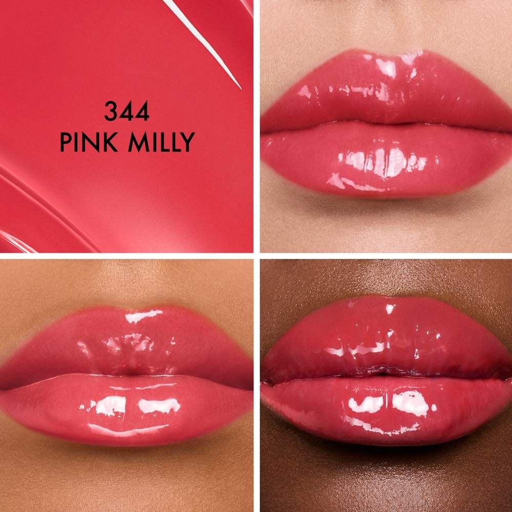 Barra de labios Dior Addict Glass 344 Pink Milly para un brillo intenso
